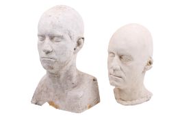 Christopher Tucker (1941-2022). Two plaster cast heads. Both subjects unknown.