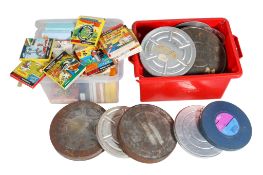 Two boxes of cine-reels / film.