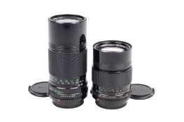 Two Canon FD lenses. To include a 135mm f2.