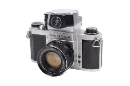An Asahi Pentax S1a 35mm SLR camera. Chrome. Serial number 662732.