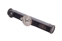 A Leitz Wetzlar FODIS Leica Rangefinder. Black/Chrome. No serial number. Working but patch is faint.