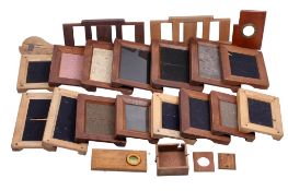 A collection of antique contact printing frames. Various sizes and conditions.