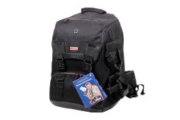 A large Hama Defender 220 camera backpack bag. Appears unused with original tags attached.