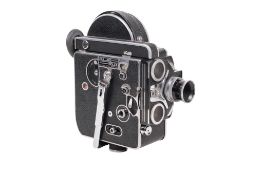 A Bolex Paillard H16 Reflex 16mm cine camera. Serial number 169156. With a Kern Paillard 25mm f1.