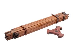 An Antique Brass and Mahogany Camera Tripod.