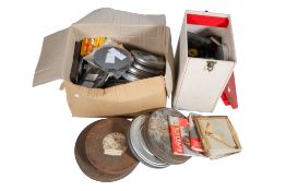 Two mixed boxes of cine-reels / film. Mixed formats.