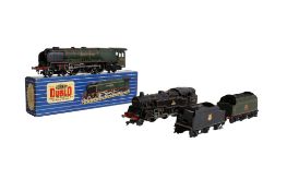 Two Hornby Dublo 00 gauge locomotives and tenders.
