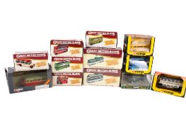 A collection of diecast buses.