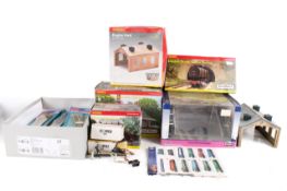 An assortment of 00 gauge layout accessories.