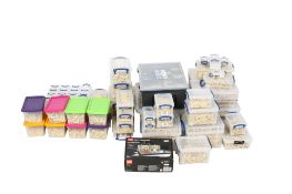 A large quantity of tan coloured architectural Lego.