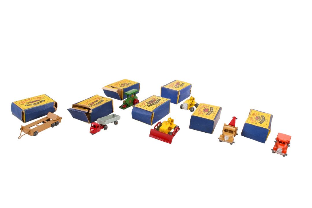 Seven Moko Lesney made Matchbox Series diecast farming and industrial vehicles. Comprising a No. - Image 1 of 7