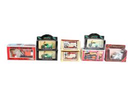 Eight diecast model vehicles.