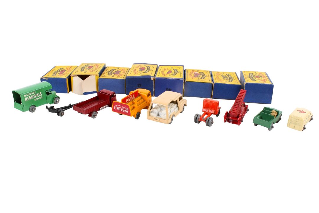 Eight Moko Lesney made Matchbox Series diecast vehicles and assorted boxes. Including a No. - Image 2 of 3