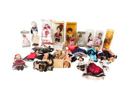 A collection of vintage model dolls.