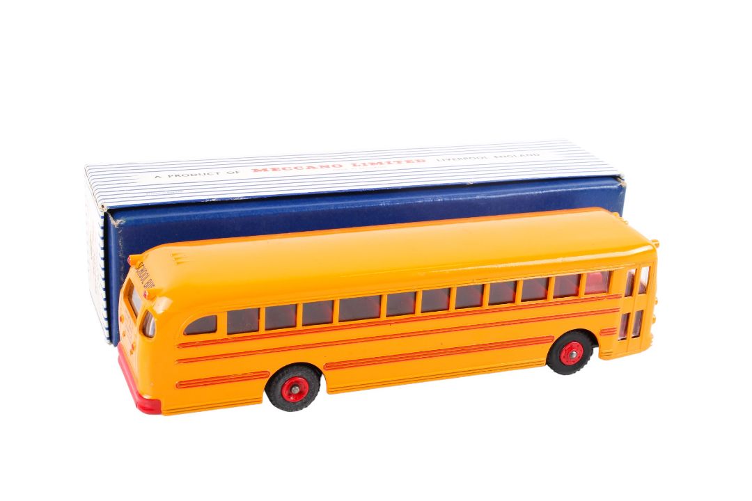 A Dinky Supertoys No.949 Wayne School Bus. Deep yellow body, red lines, red plastic hubs. - Image 2 of 3