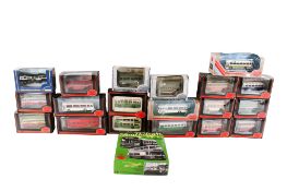A collection of EFE 1:76 scale diecast model buses and coaches. Including a AEC Regal 10T 10 Bus 'U.