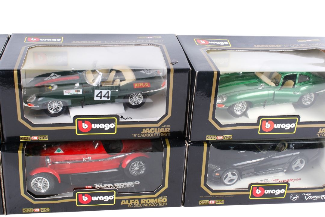 Six Burago 1:18 scale diecast cars. - Image 3 of 4