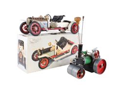 Two Mamod 'live steam' vehicles.