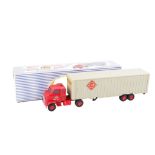 A Dinky Supertoys No.948 Tractor-Trailer 'McLean'. Having a red cab and plastic hubs, grey back.