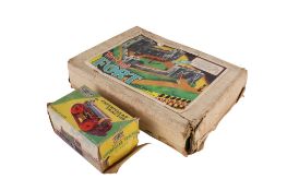 A Mettoy tinplate clockwork Mechanical Caterpillar Tractor and a Tri-ang Fort. The tractor No.