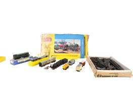 An assortment of 00 gauge Hornby Dublo locomotives and accessories.
