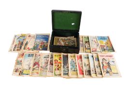 A collection of vintage comics.