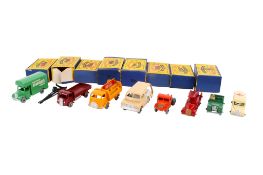 Eight Moko Lesney made Matchbox Series diecast vehicles and assorted boxes. Including a No.