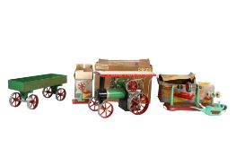 A collection of Mamod live steam models.