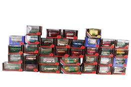 A collection of EFE 1:76 scale diecast model coaches and buses.