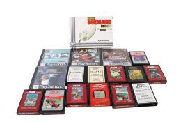 An assortment of video games and accessories.