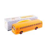 A Dinky Supertoys No.949 Wayne School Bus. Deep yellow body, red lines, red plastic hubs.