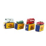 Four Moko Lesney made Matchbox Series diecast vehicles. Comprising a No.56 London Trolley Bus, No.