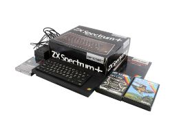 A Sinclair ZX Spectrum+ Personal Computer. In the original box, unchecked for completeness.