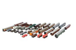 A collection of 00 gauge carriages.