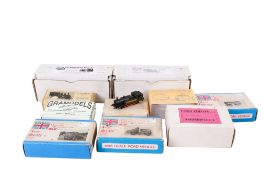 An assortment of railway model kits.