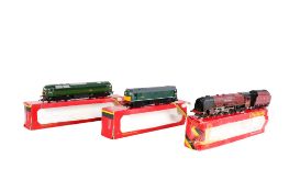 Three 00 gauge Hornby locomotives.