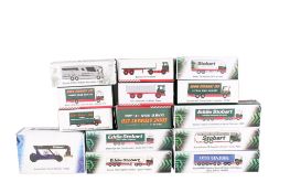A collection of Atlas Editions 1:76 Scale Eddie Stobart diecast commercial model vehicles.