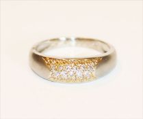 14 k Weißgold Ring mit kleinen Diamanten, 2,9 gr., Gr. 51