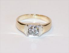 14 k Weißgold Solitärring mit ca. 0,75 ct. Diamanten Pique, Gr. 54