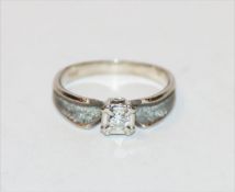 18 k Weißgold Ring mit Diamant, 3,95 gr., Gr. 51