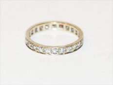 14 k Weißgold Memory-Ring mit Diamanten, 2,17 gr., Gr. 52