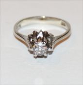 14 k Weißgold Diamant Ring, 1,97 gr., Gr. 44