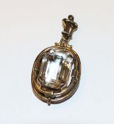 Anhänger, Silber geprüft mit klarem Schmuckstein, 12,6 gr., 5 cm x 2,5 cm