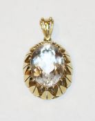 14 k Gelbgold Aquamarin Anhänger,6,3 gr., L 3,5 cm