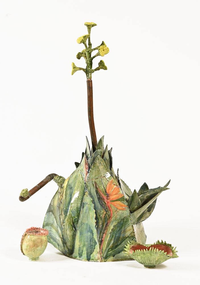 Claudia Clare (British born 1962), A Century Plant teapot  from The World Service Tea Set.  Height