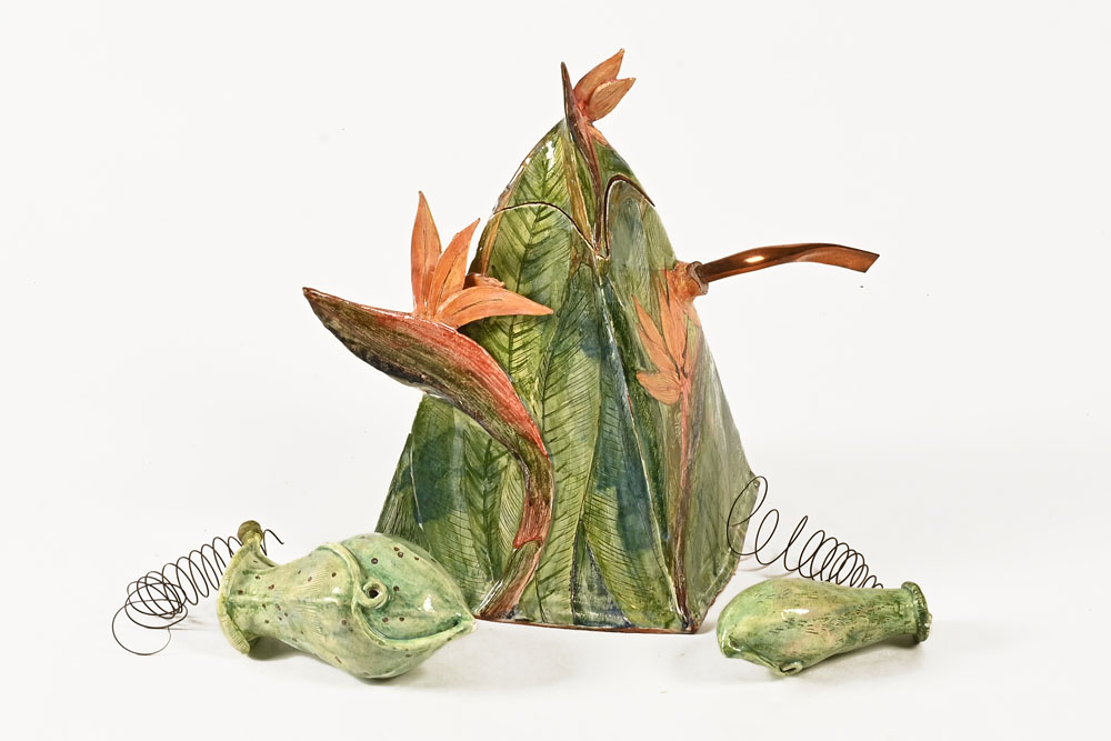 Claudia Clare (British born 1962), The Stretlitzia teapot from The World Service Tea Set. Height