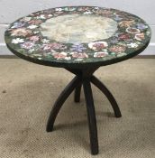 A 20th Century faux Scagliola circular occasional table in various hardstones and resin on a