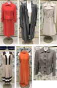 A collection of Hardy Amies Boutique vintage clothing comprising grey coat,
