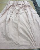 Two pairs of cotton type interlined curtains with fixed double pencil pleat headings,