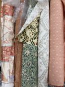 Five remnant rolls of furnishing fabrics to include 